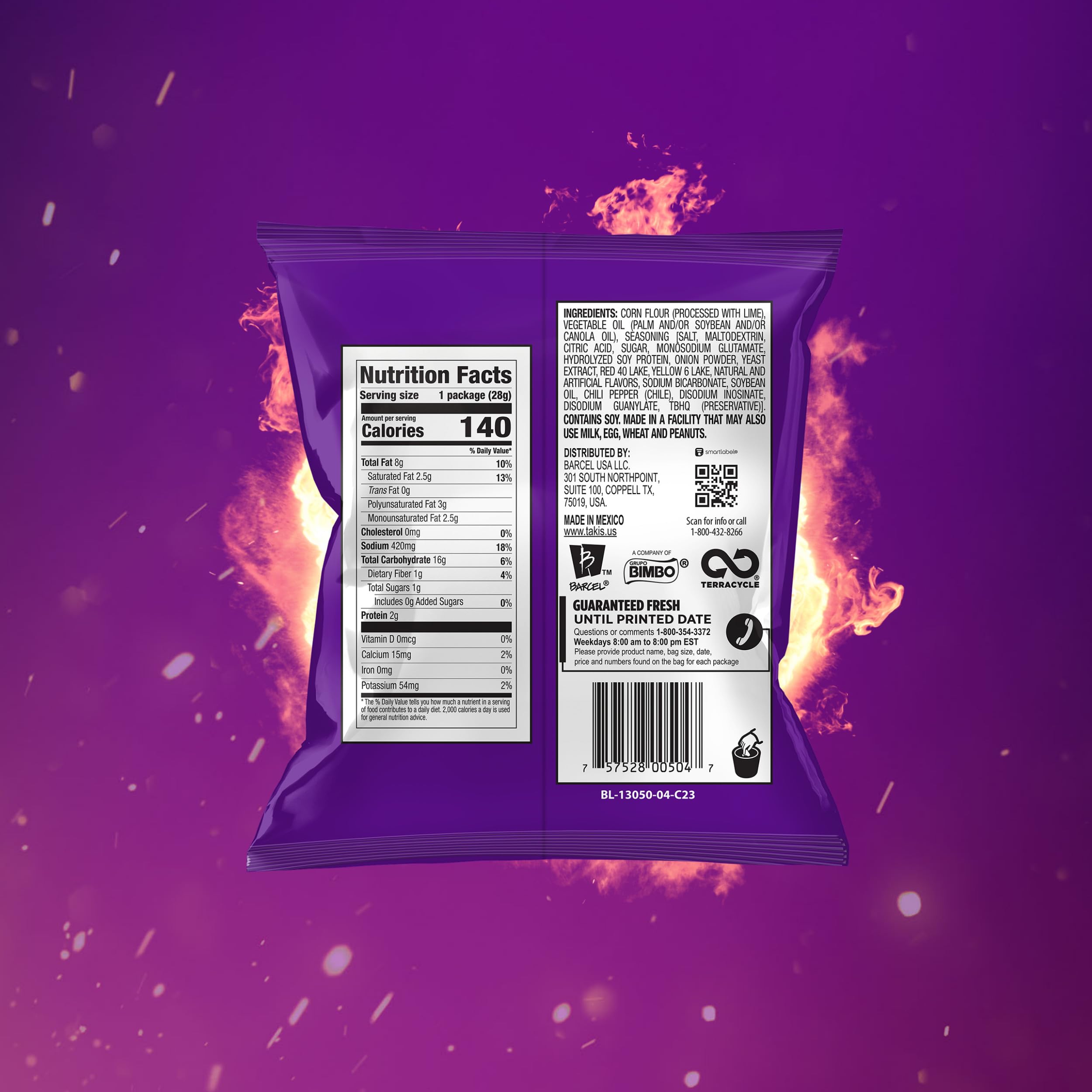 Takis product label and ingredients panel showing transparency and details