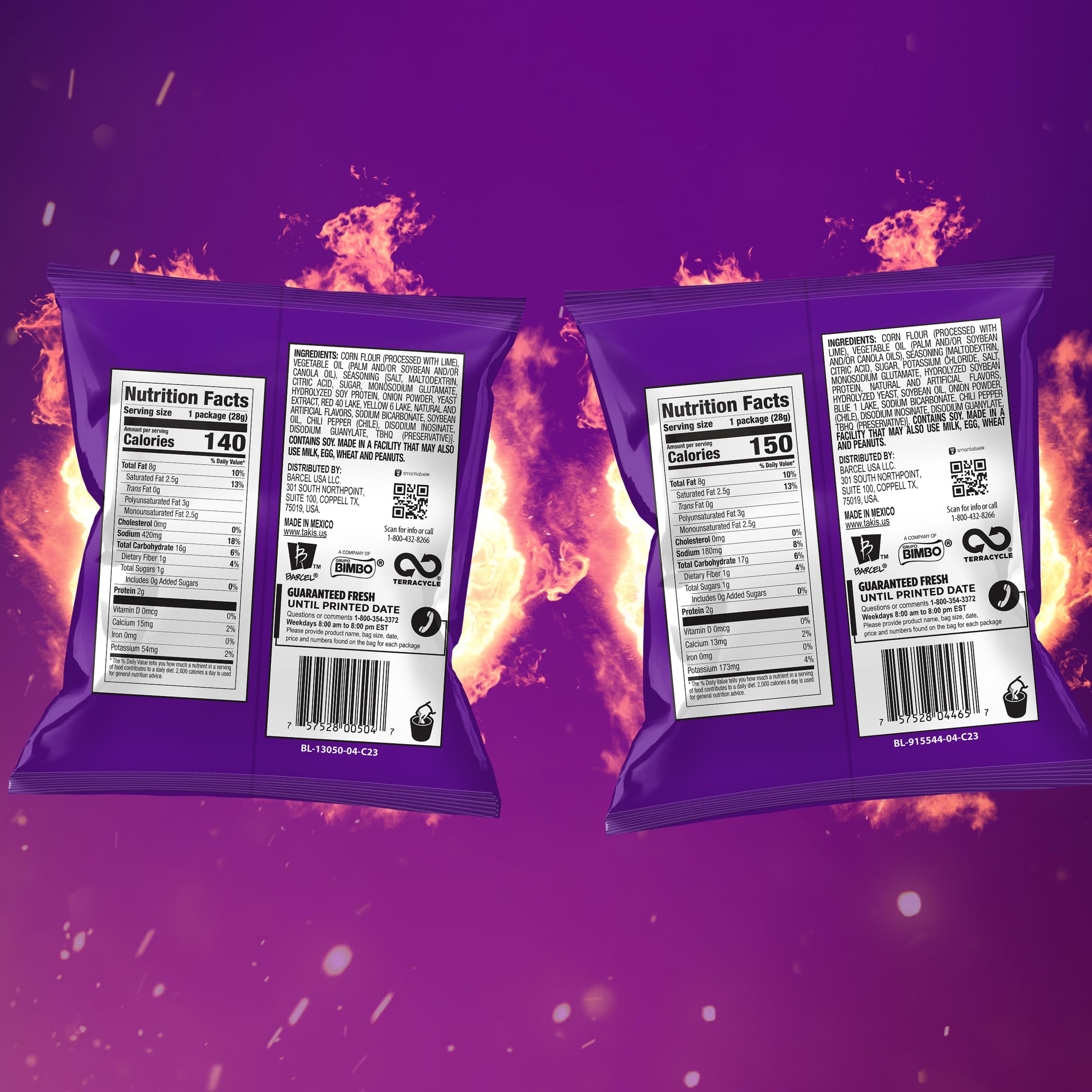 Takis individual bag closeup highlighting brand and portable benefit