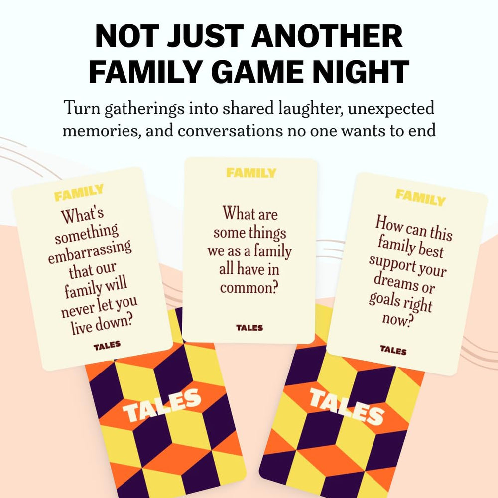TALES cards fanned on table encouraging quick start conversations