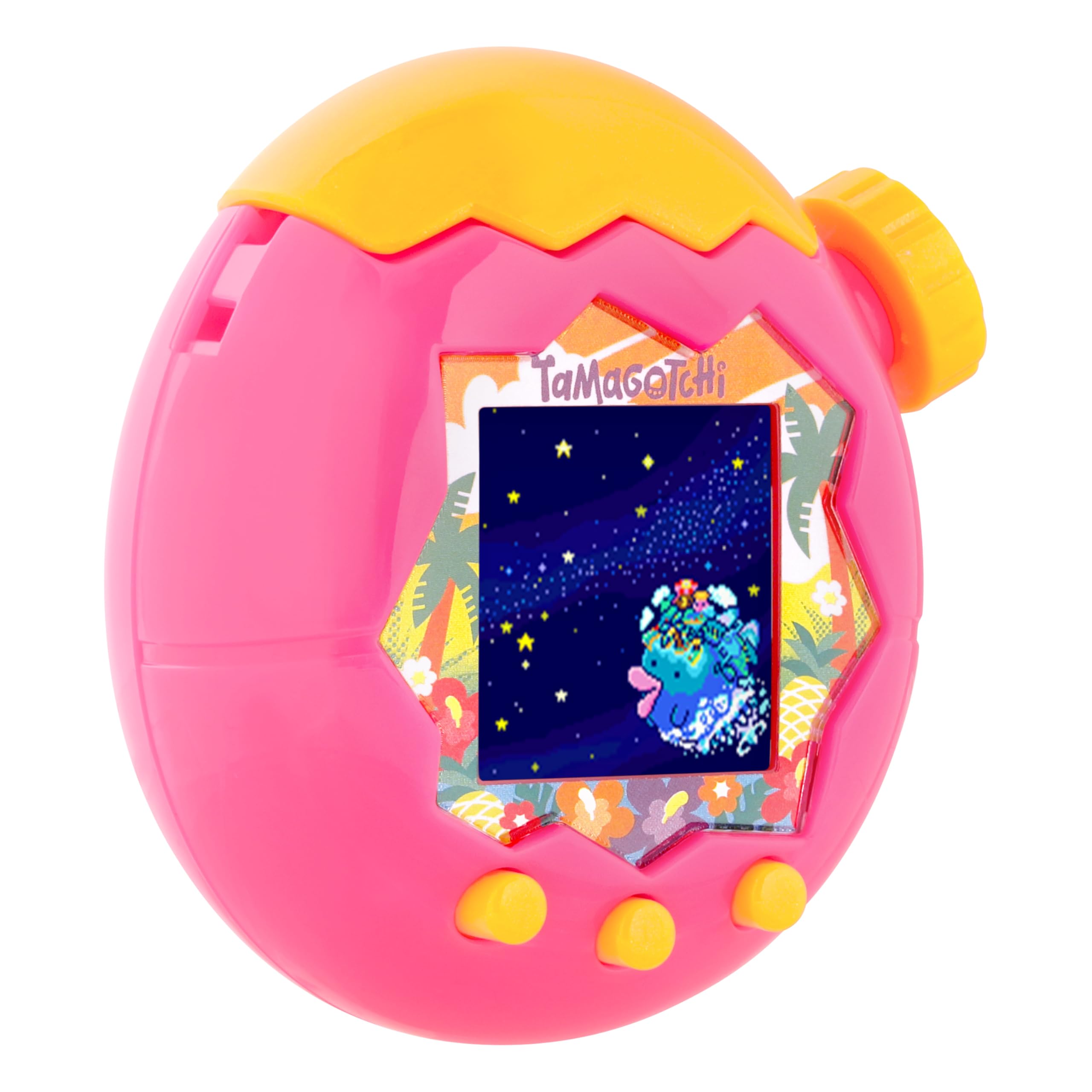 Two Tamagotchi devices connecting, showing Tamagotchi brand social gameplay benefit