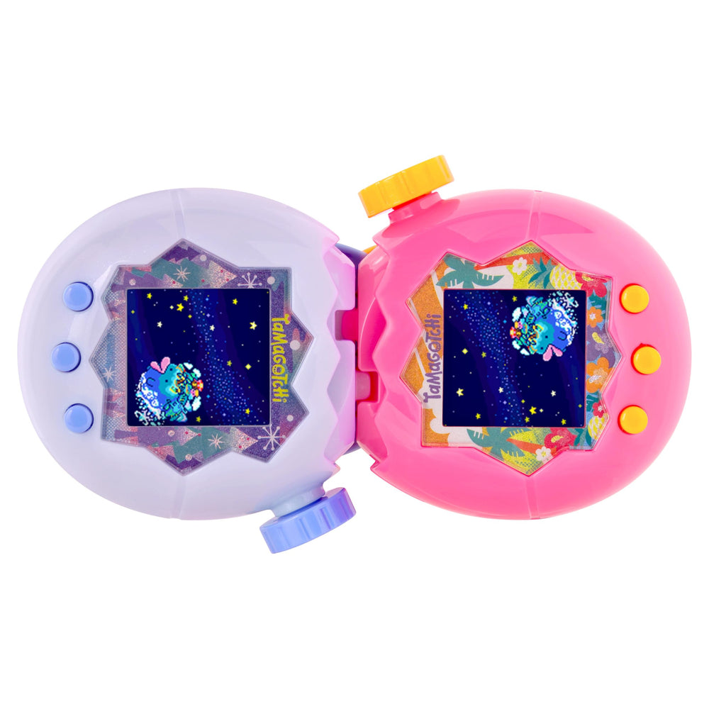 Tamagotchi orange tropics lab mode gameplay onscreen showing mini-game rewards