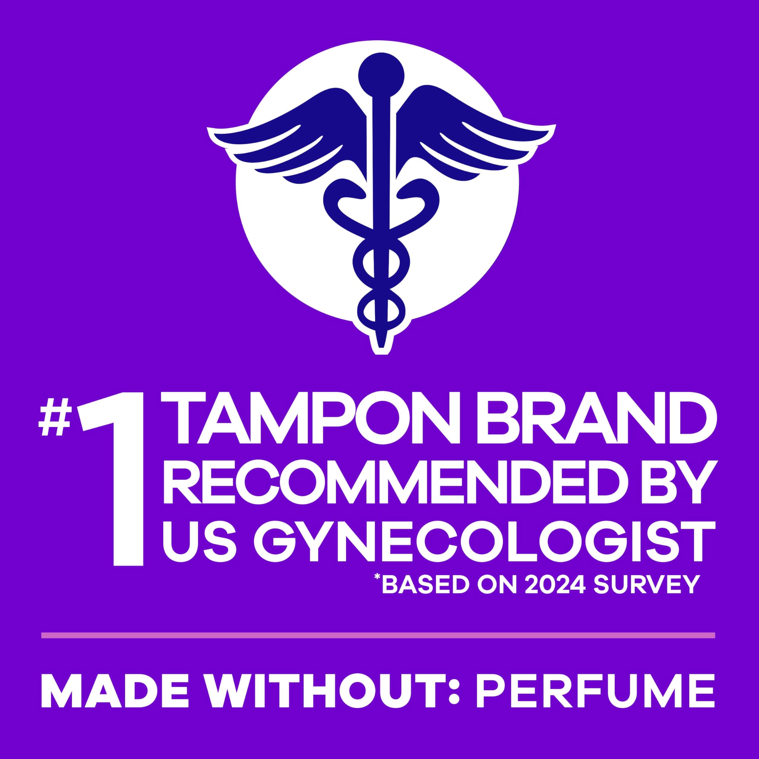 Textured Tampax Radiant applicator close-up showing designed ease of use