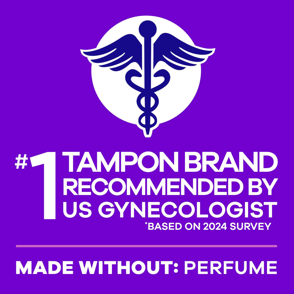 Textured Tampax Radiant applicator close-up showing designed ease of use