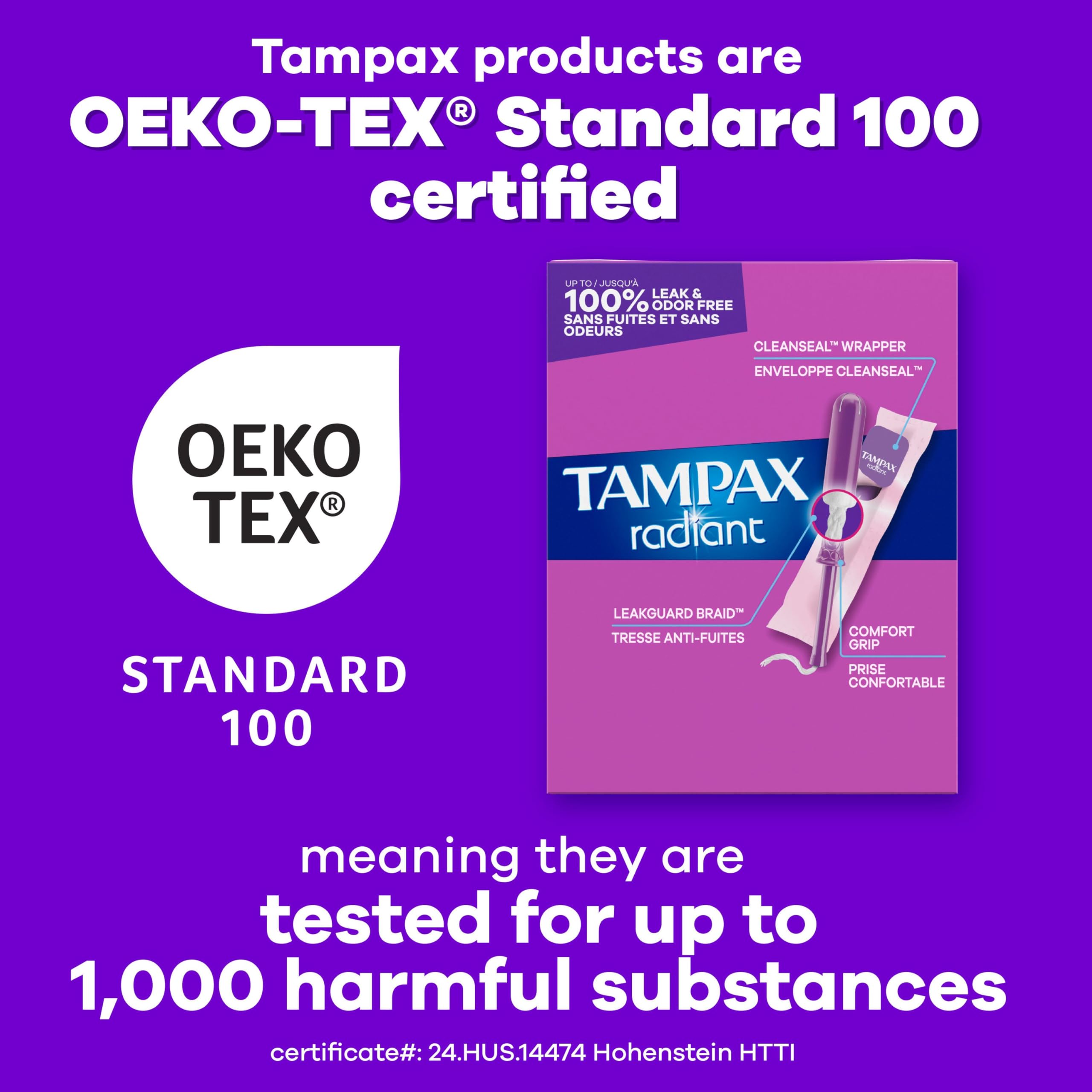 Demonstration of Tampax Radiant disposal in a small trash bin promoting discreet cleanup