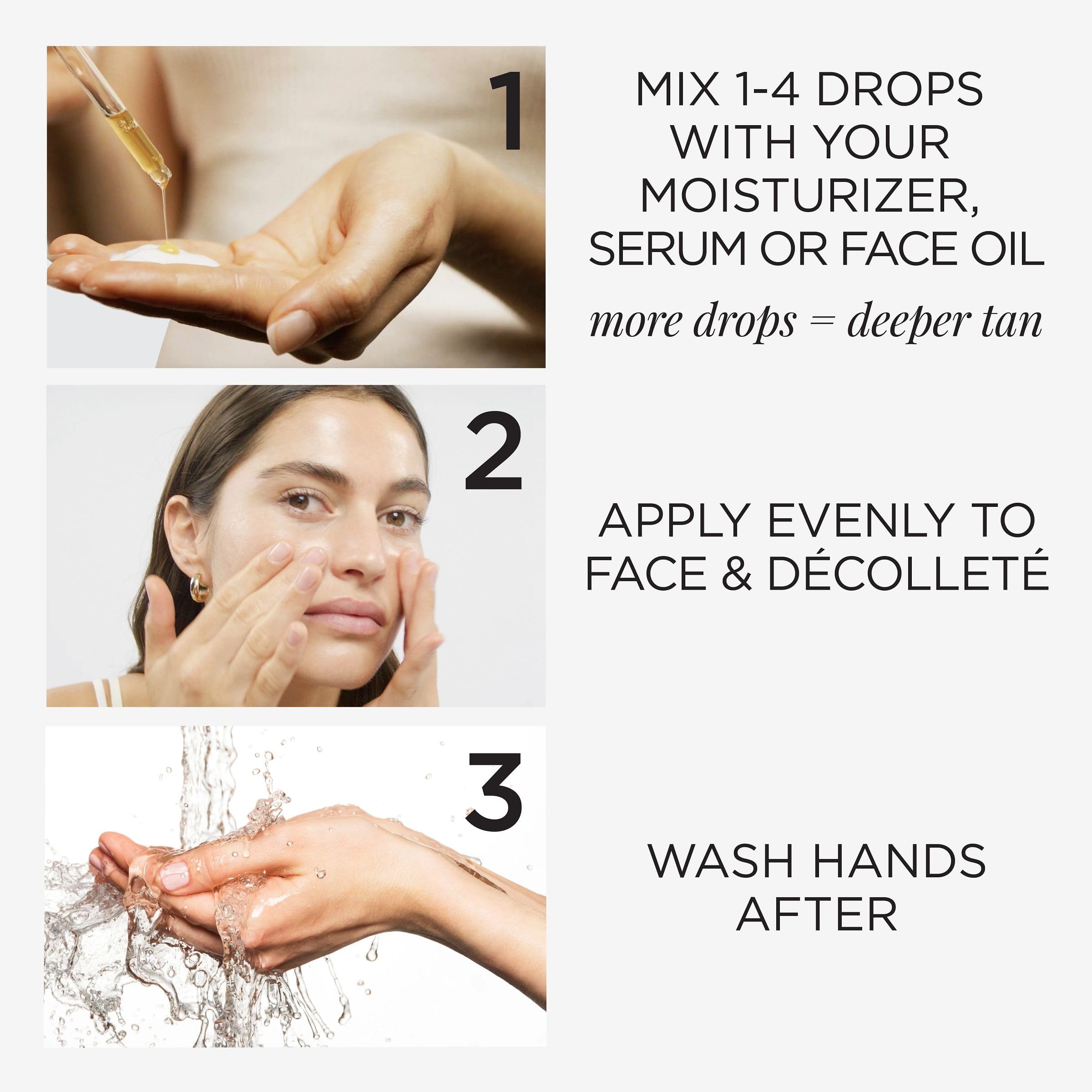 TAN-LUXE ingredients label showing Raspberry Seed Oil and Aloe Vera benefits