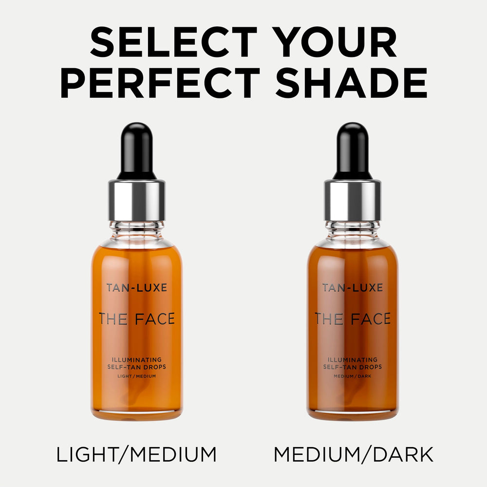 TAN-LUXE bottle beside coin for scale showing compact travel-friendly size