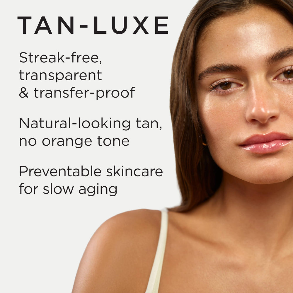 TAN-LUXE texture swatch on hand demonstrating lightweight blendability benefit