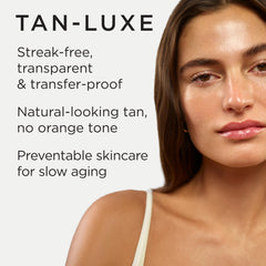 TAN-LUXE texture swatch on hand demonstrating lightweight blendability benefit
