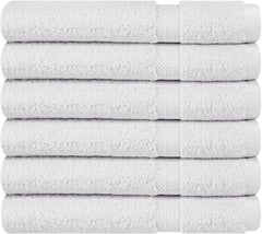 T & L Towel and Linen Mart white towel on bathroom rack conveying clean look