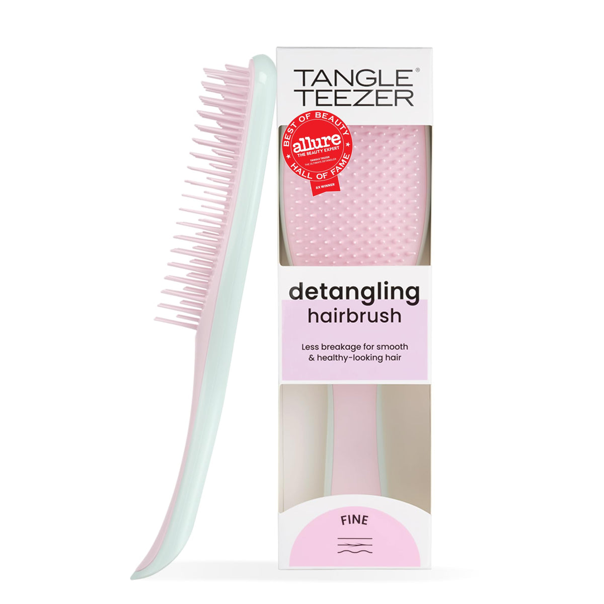 TANGLE TEEZER front view showing brush shape and comfortable grip benefit