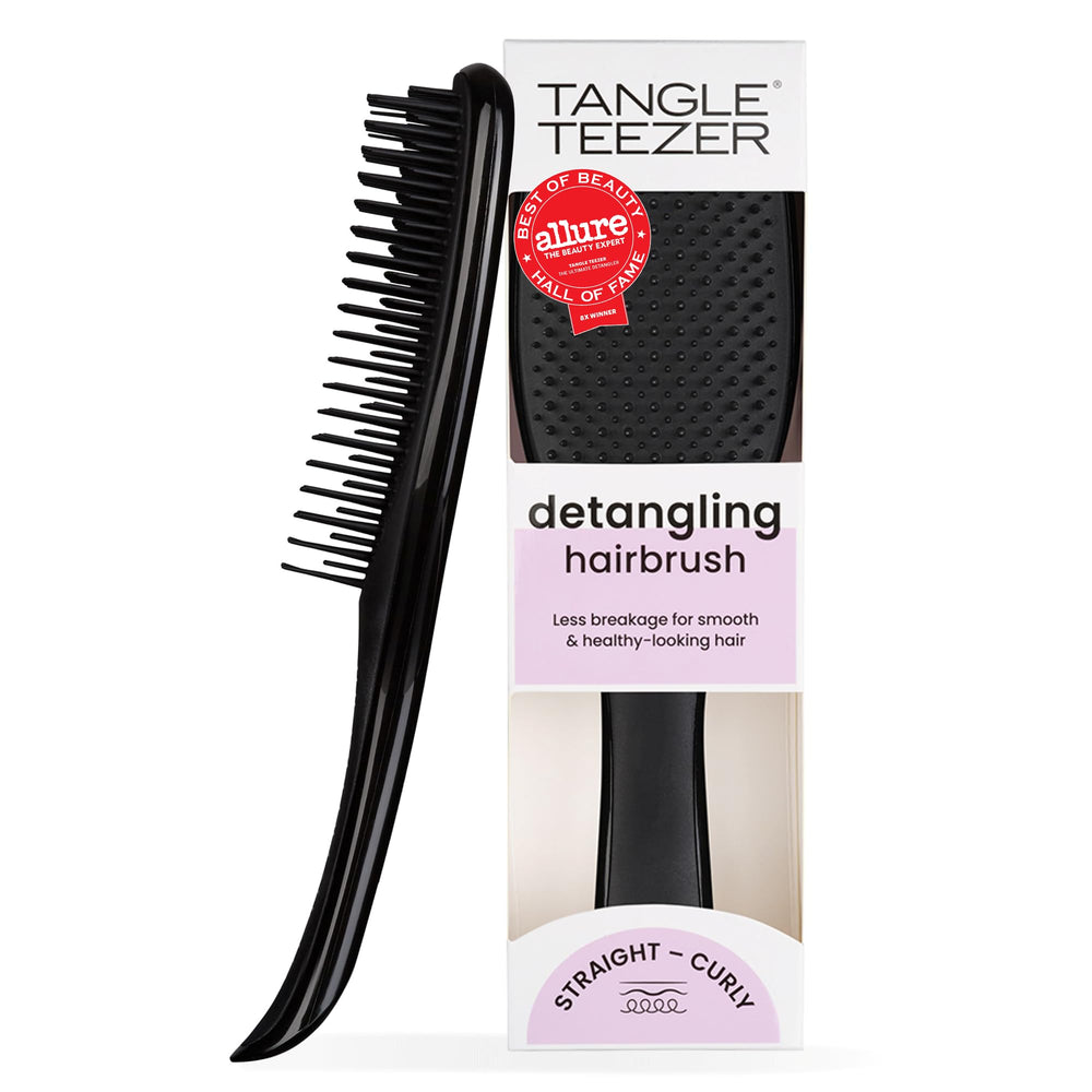 TANGLE TEEZER front packaging Liquorice Black showing compact design and travel benefit
