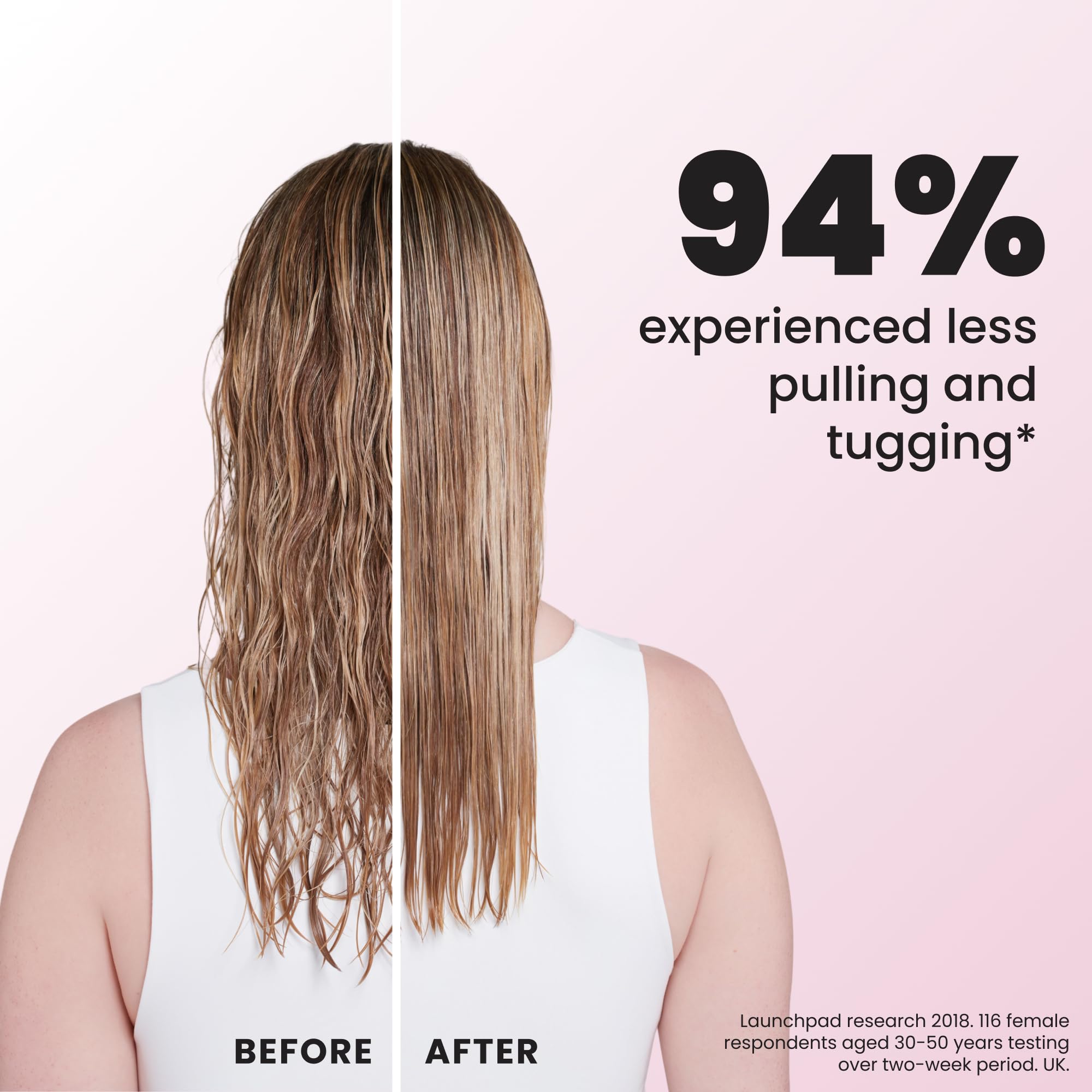 TANGLE TEEZER in shower with conditioner showing even product distribution benefit