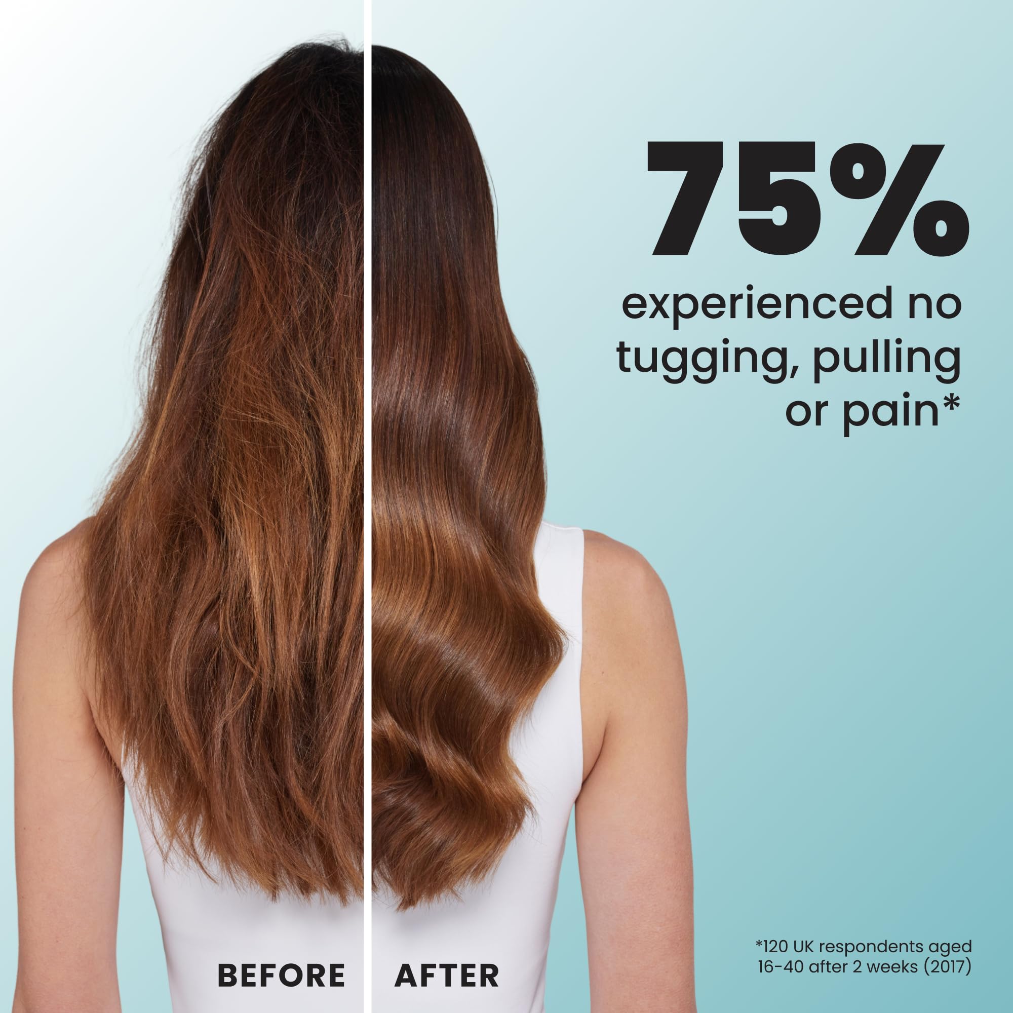 TANGLE TEEZER in shower spreading conditioner evenly for improved treatment absorption