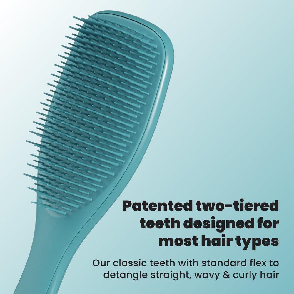 TANGLE TEEZER brush side profile highlighting ergonomic shape for comfortable grip