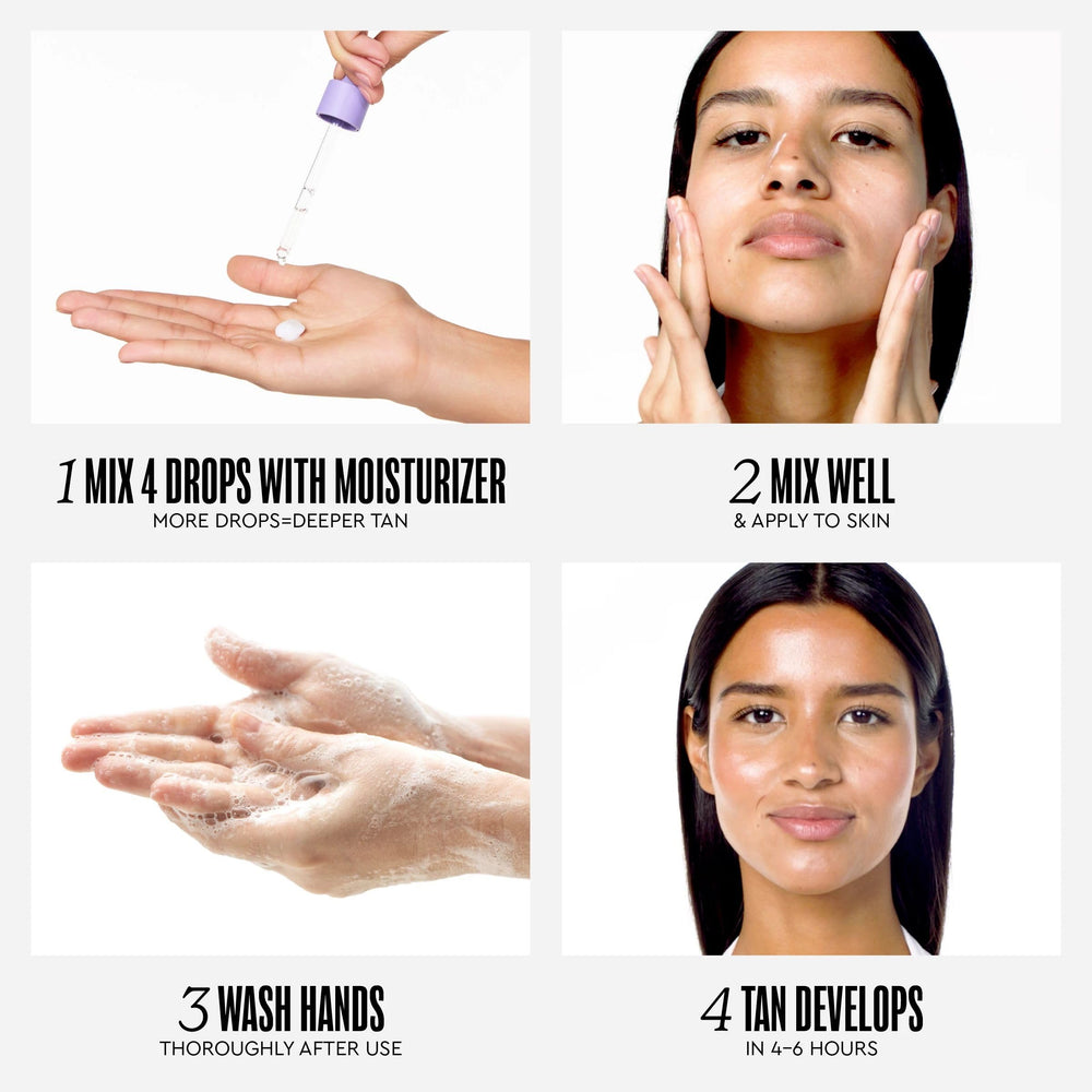 Tanologist body application with mitt showing smooth, buildable bronzing