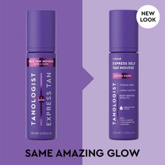Tanologist mousse texture close-up displaying lightweight foam and quick absorption benefit