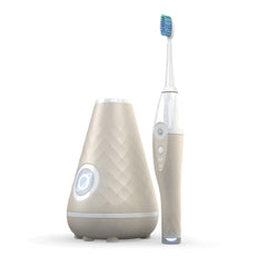 Tao Clean front view in sandstone showing full kit and a hygienic benefit