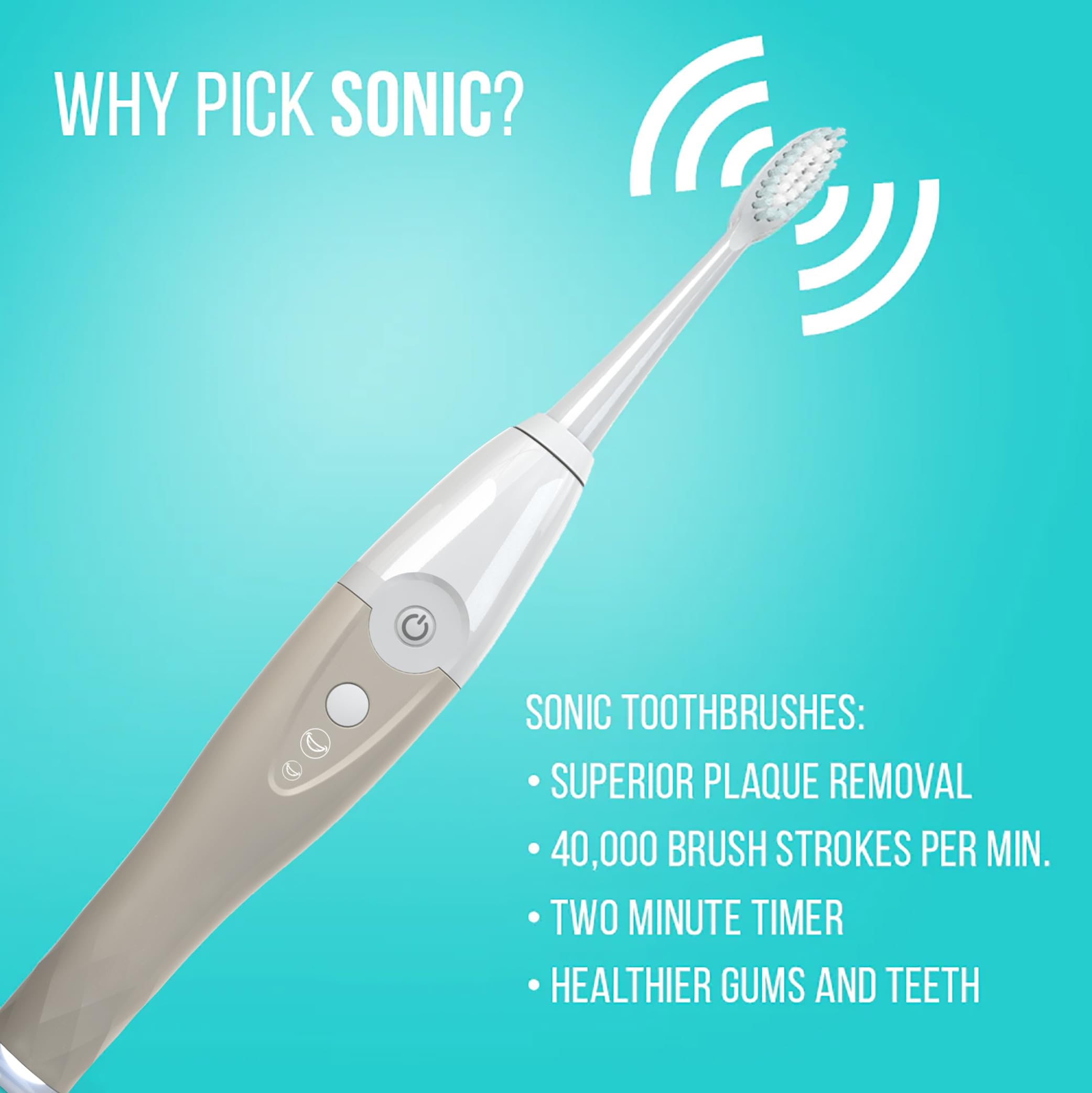 Tao Clean toothbrush in use demonstrating sonic action reaching between teeth