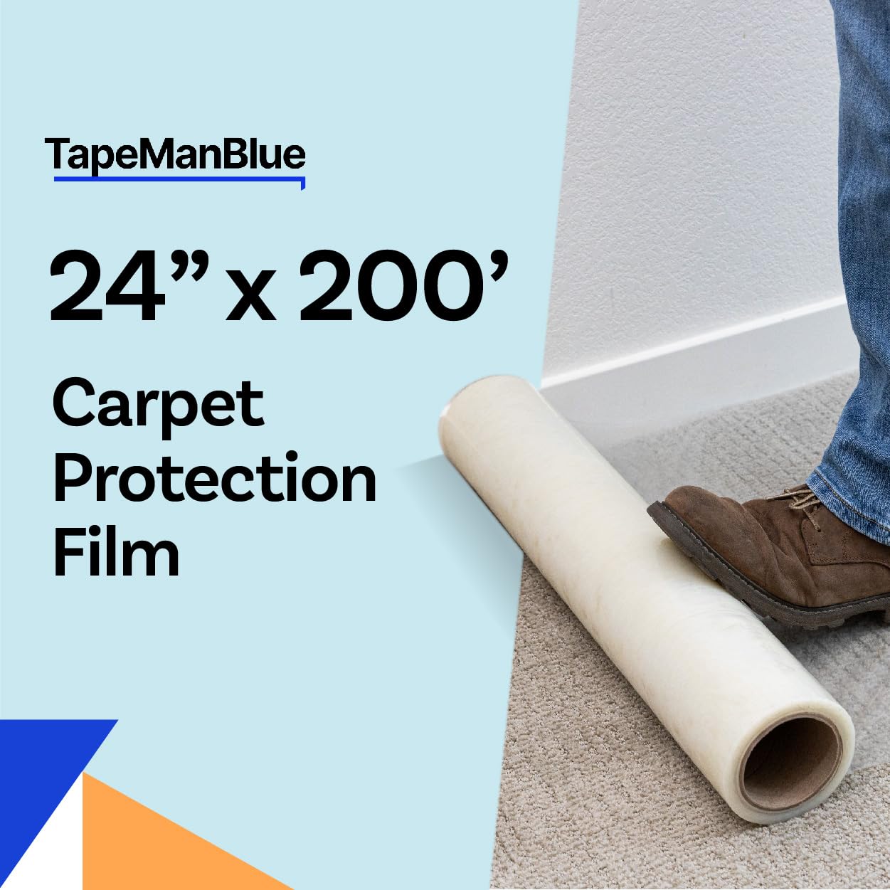 TapeManBlue close-up of film texture illustrating durable, tear-resistant surface