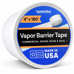 TapeManBlue front view of the 4-inch roll showing label and size benefits