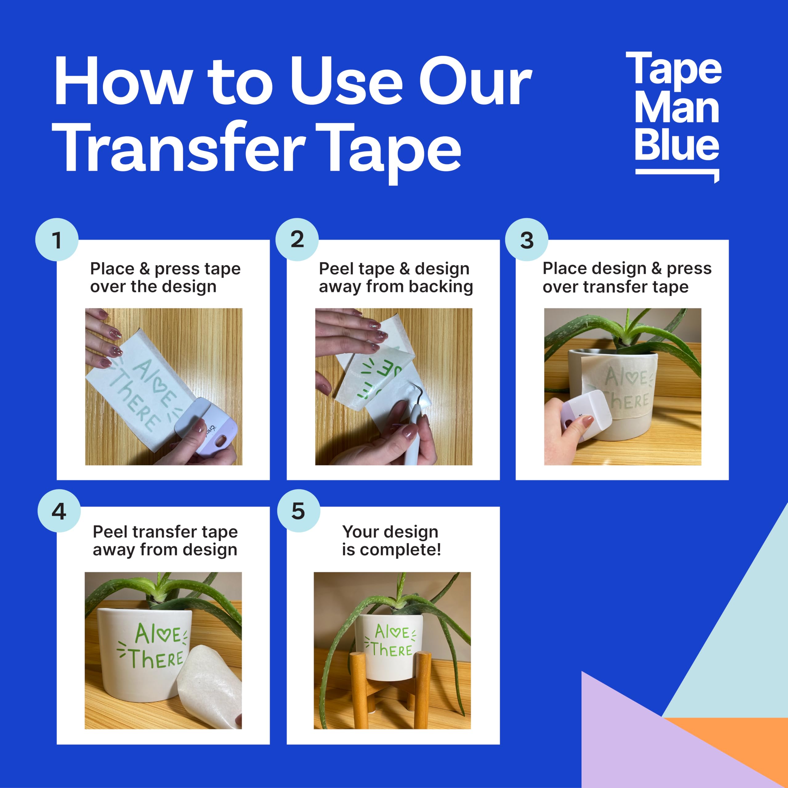 TapeManBlue roll on a craft workbench demonstrating ready-to-use production workflow