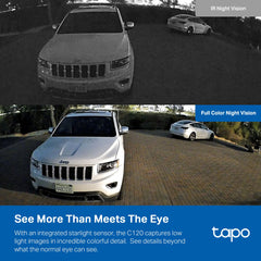 Tapo C120 magnetic base detail attached to metal surface for quick, tool-free placement