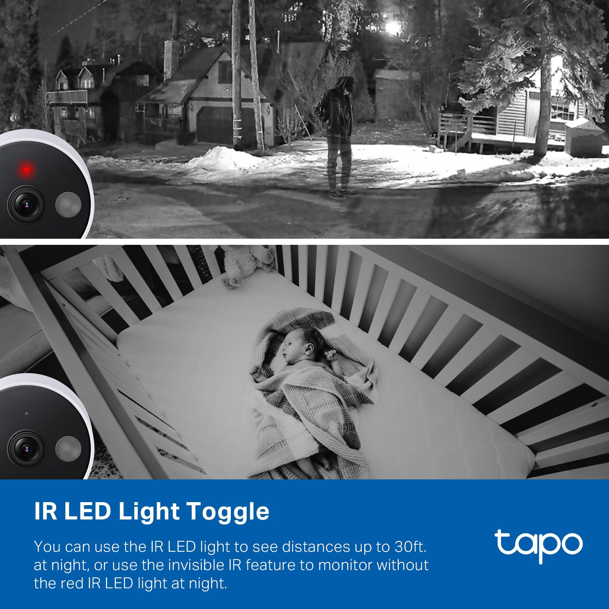 Tapo C120 live view on smartphone demonstrating real-time two-way audio and alerts