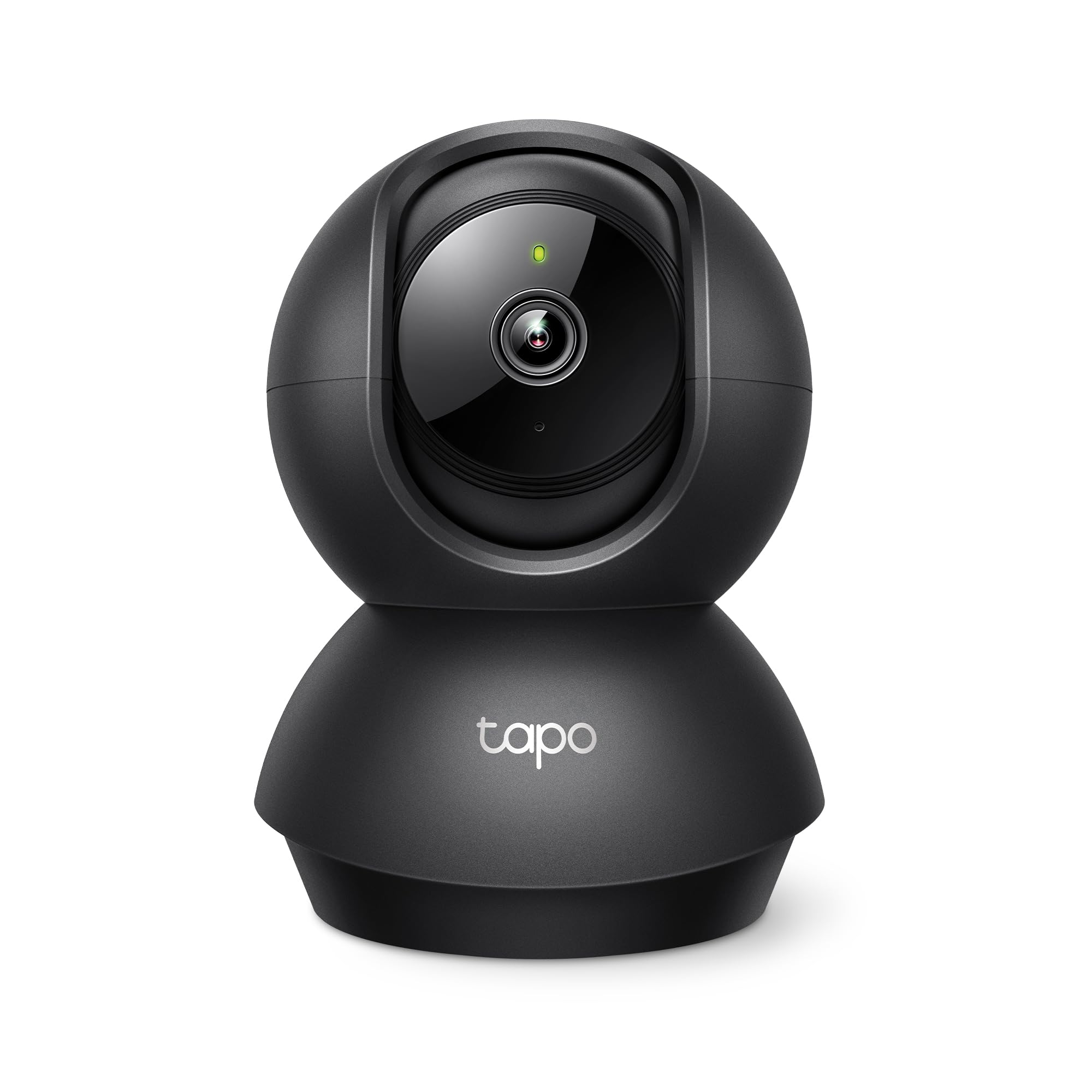 Tapo C201 front view showing camera housing and clear lens for full-room coverage