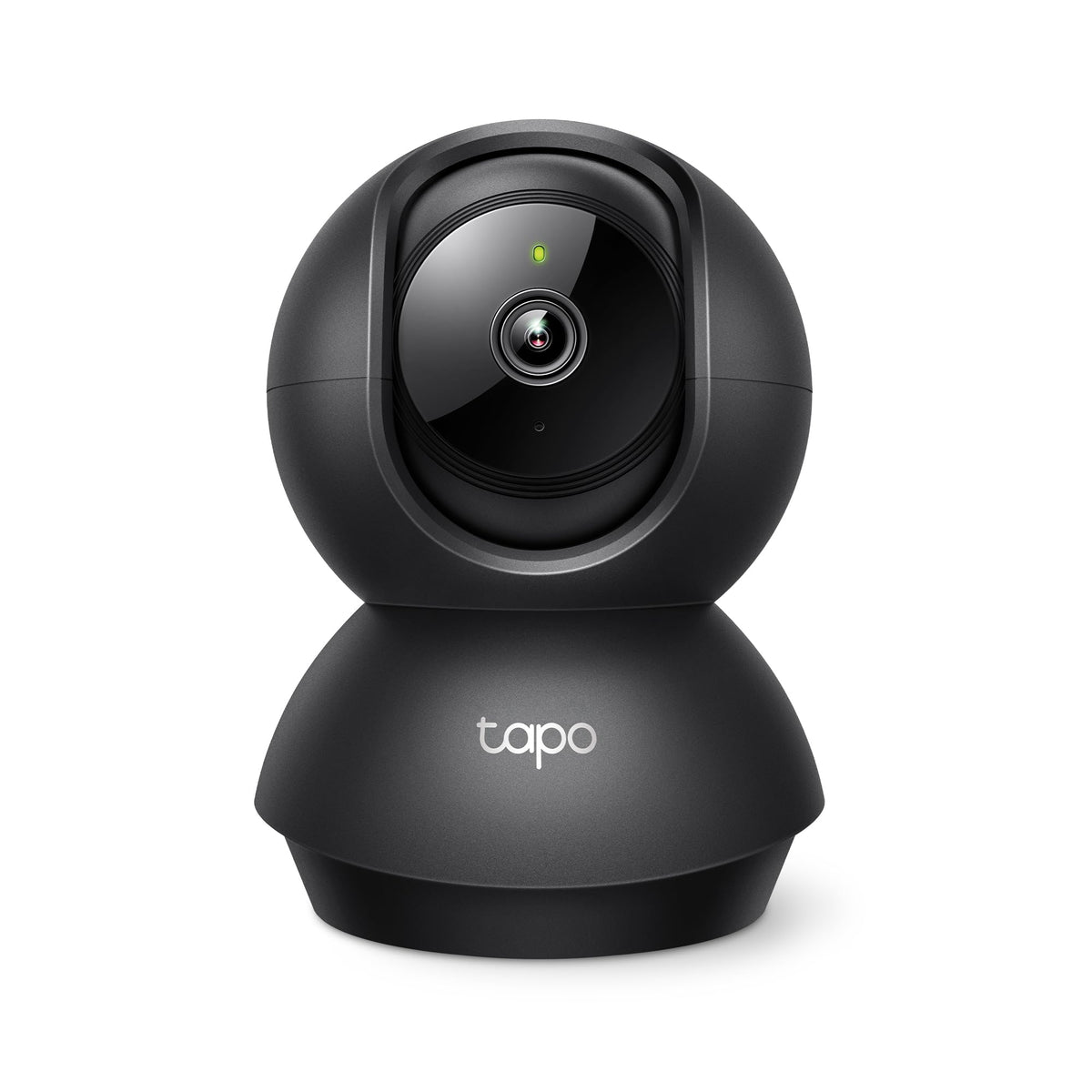 Tapo C201 front view showing camera housing and clear lens for full-room coverage
