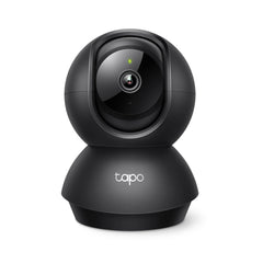 Tapo C201 front view showing camera housing and clear lens for full-room coverage
