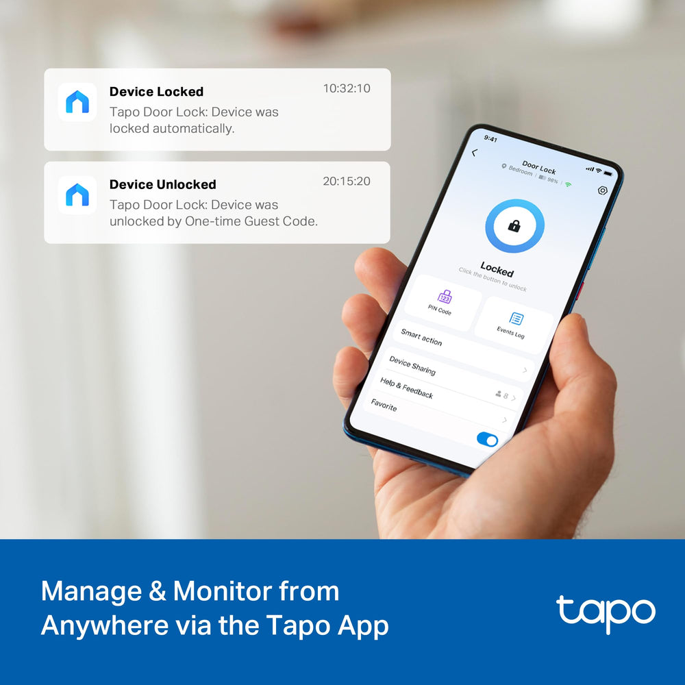 Tapo batteries beside USB‑C port, benefits long runtime and emergency power option