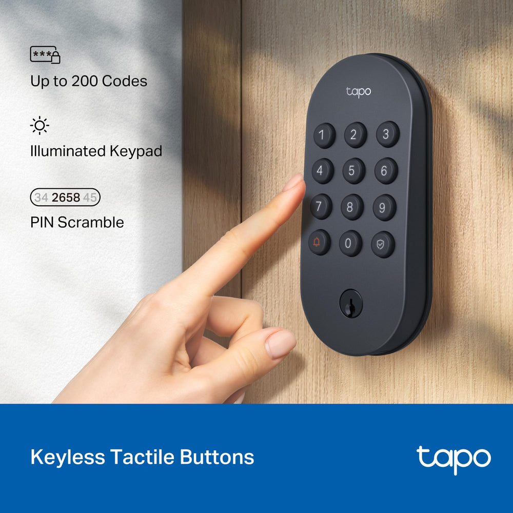 Tapo bolt and strike plate detail, benefits solid deadbolt engagement and durability