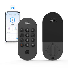 Tapo outdoor faceplate showing keypad and secure look, benefits quick keyless entry