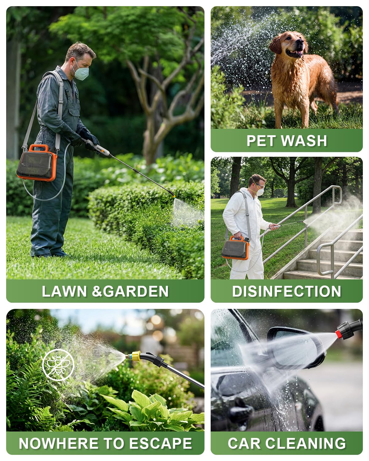 Tarden anti-clog filter and anti-kink hose ensuring reliable spray performance outdoors