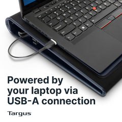 Targus side profile showing dual fans and low-profile cooling design