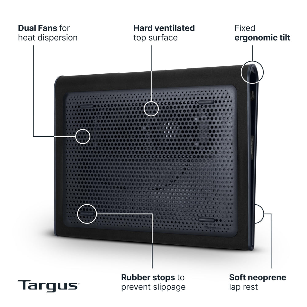 Targus neoprene bottom detail demonstrating cushioned lap comfort
