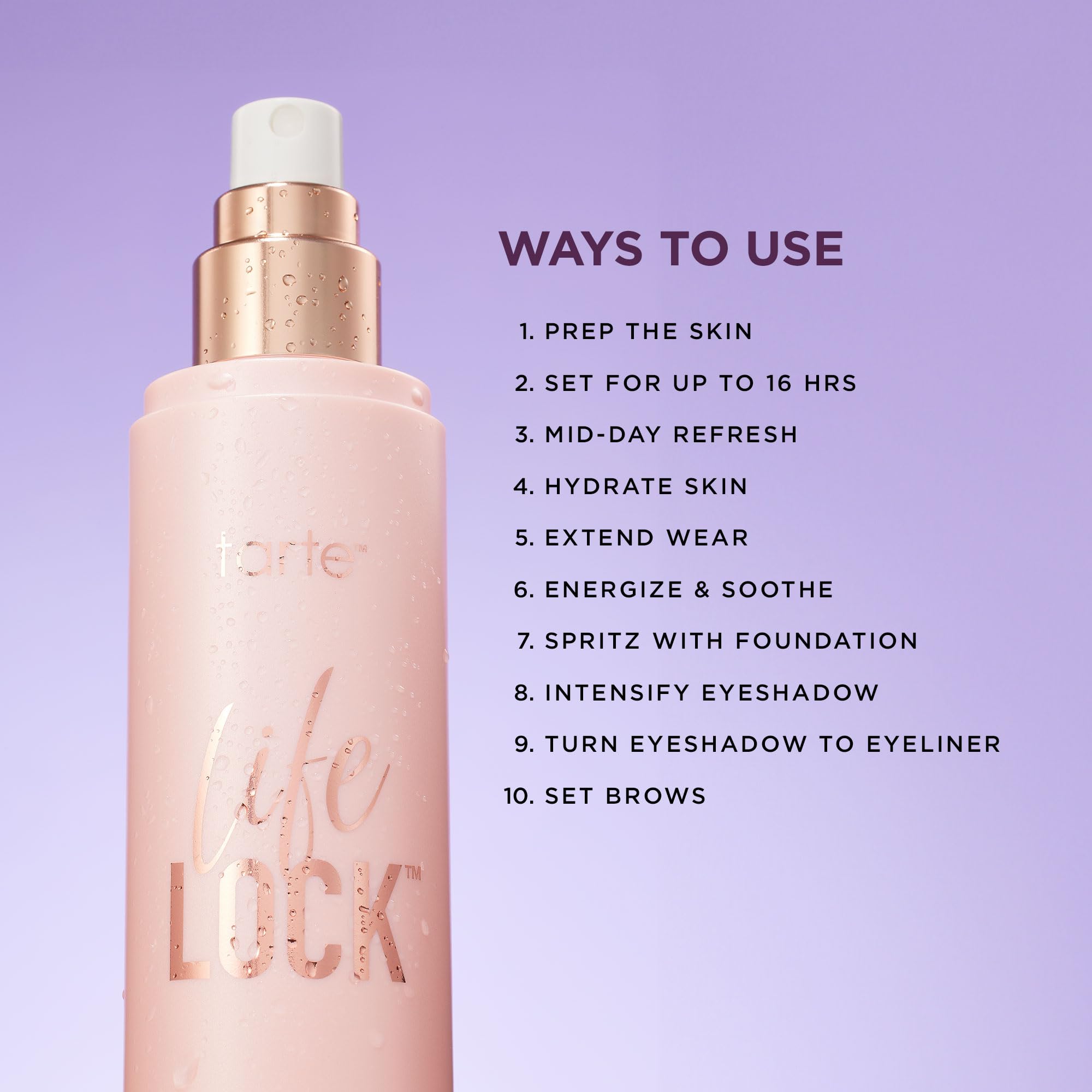 tarte mist texture on hand demonstrating hydration without stickiness