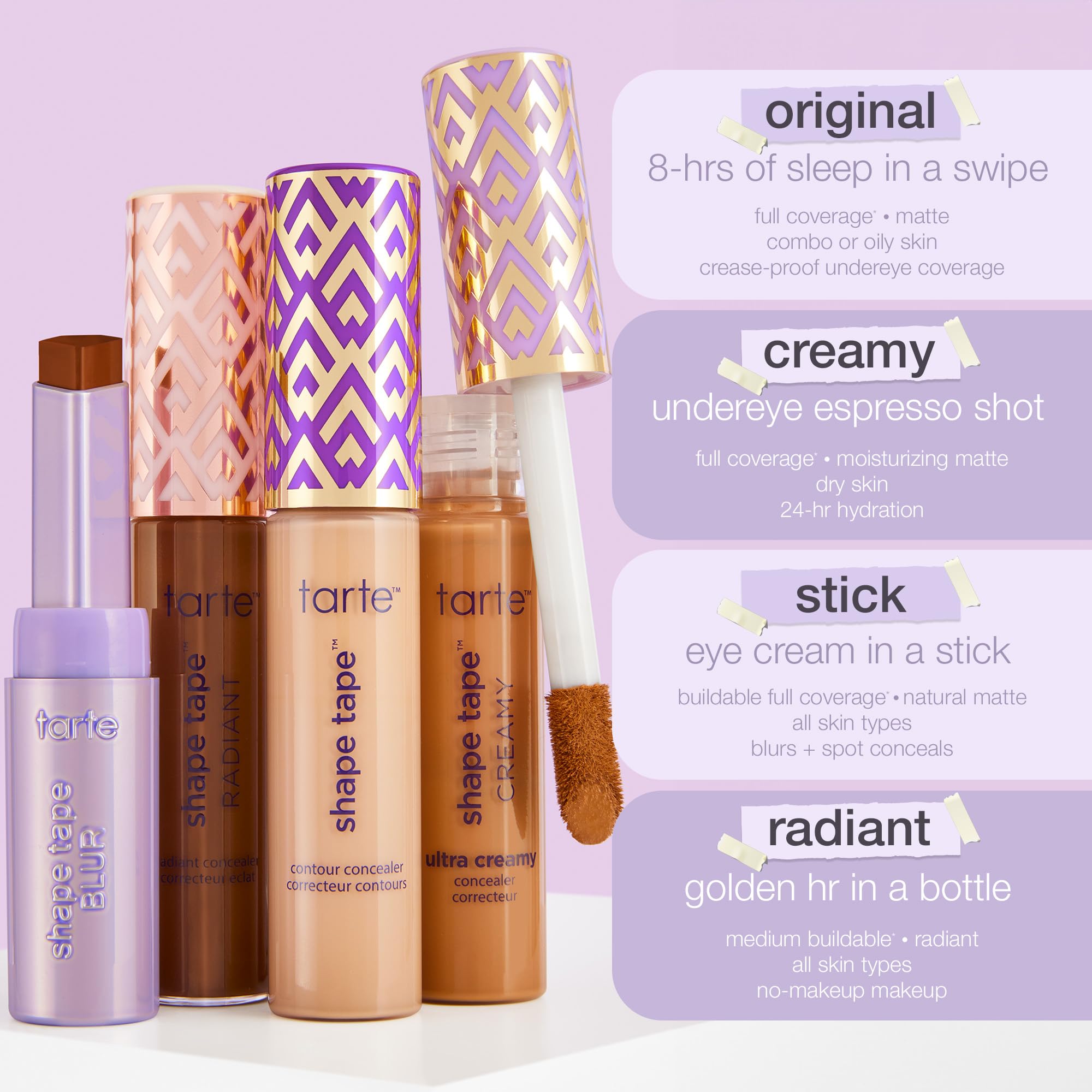 tarte Shape Tape next to foundation bottle to show size and scale for layering