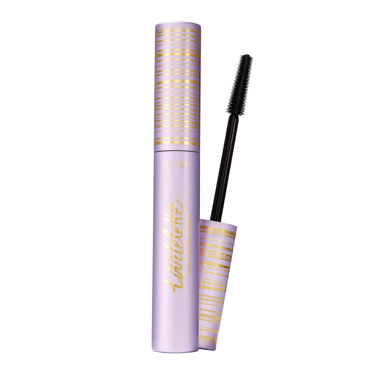 tarte tartelette mascara front view showing tube and cap, highlights longevity