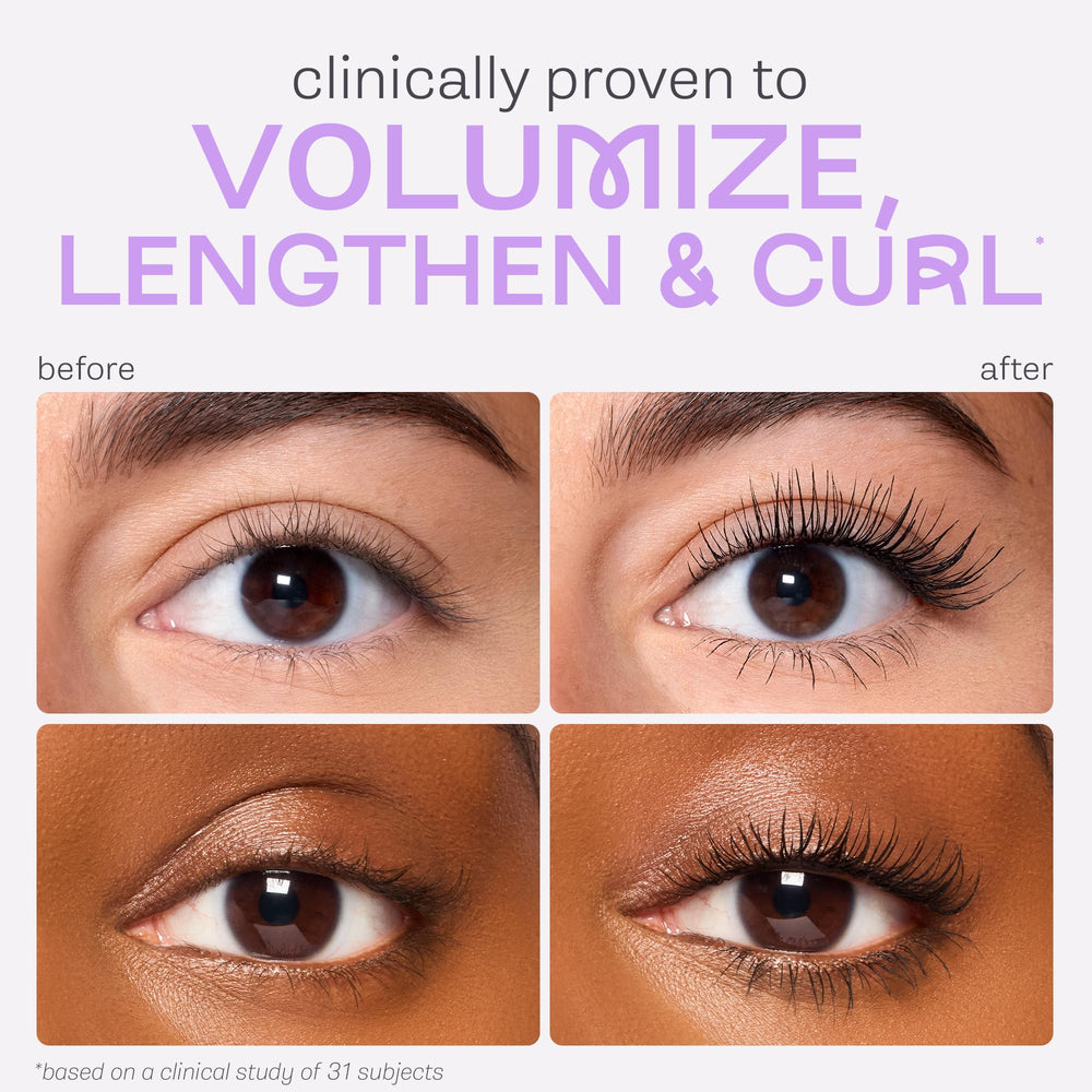 tarte tartelette mascara in hand to show product scale and travel-friendly size