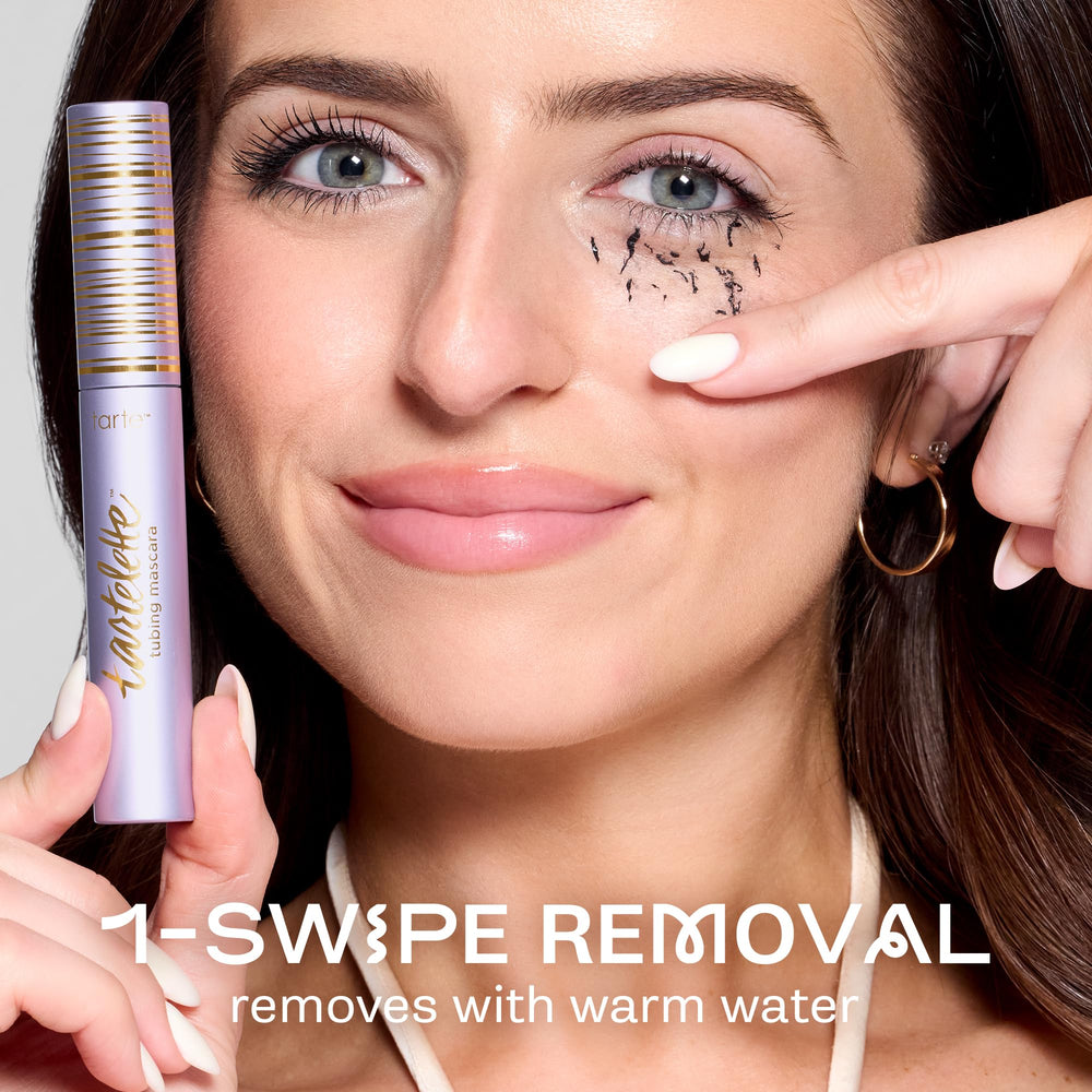 tarte tartelette mascara lifestyle outdoor shot demonstrating sweatproof wear