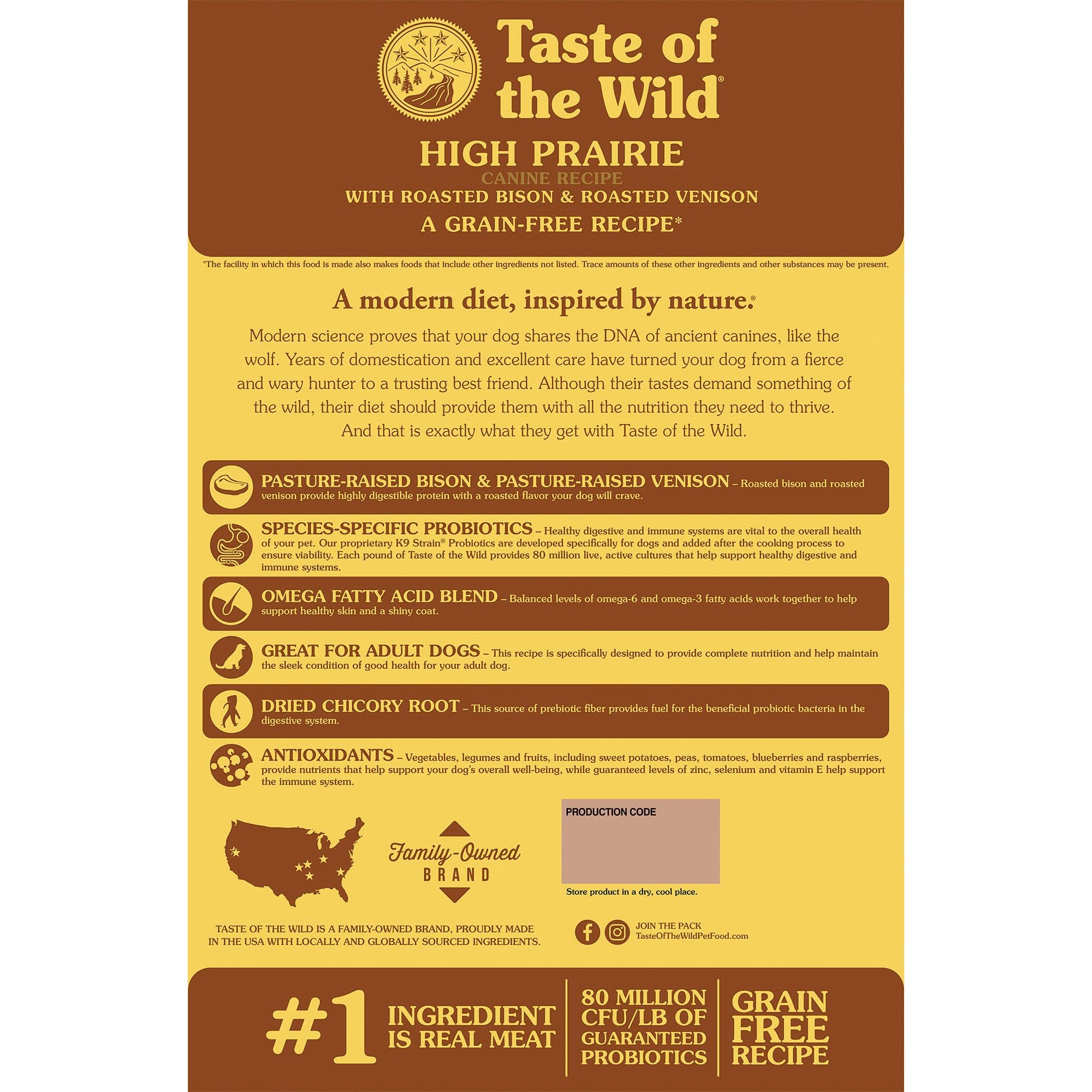 Taste of the Wild close-up of roasted bison kibble texture and quality