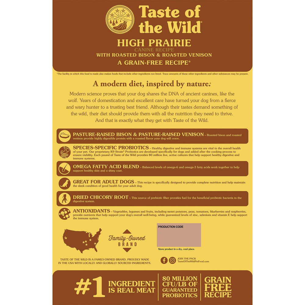 Taste of the Wild close-up of roasted bison kibble texture and quality