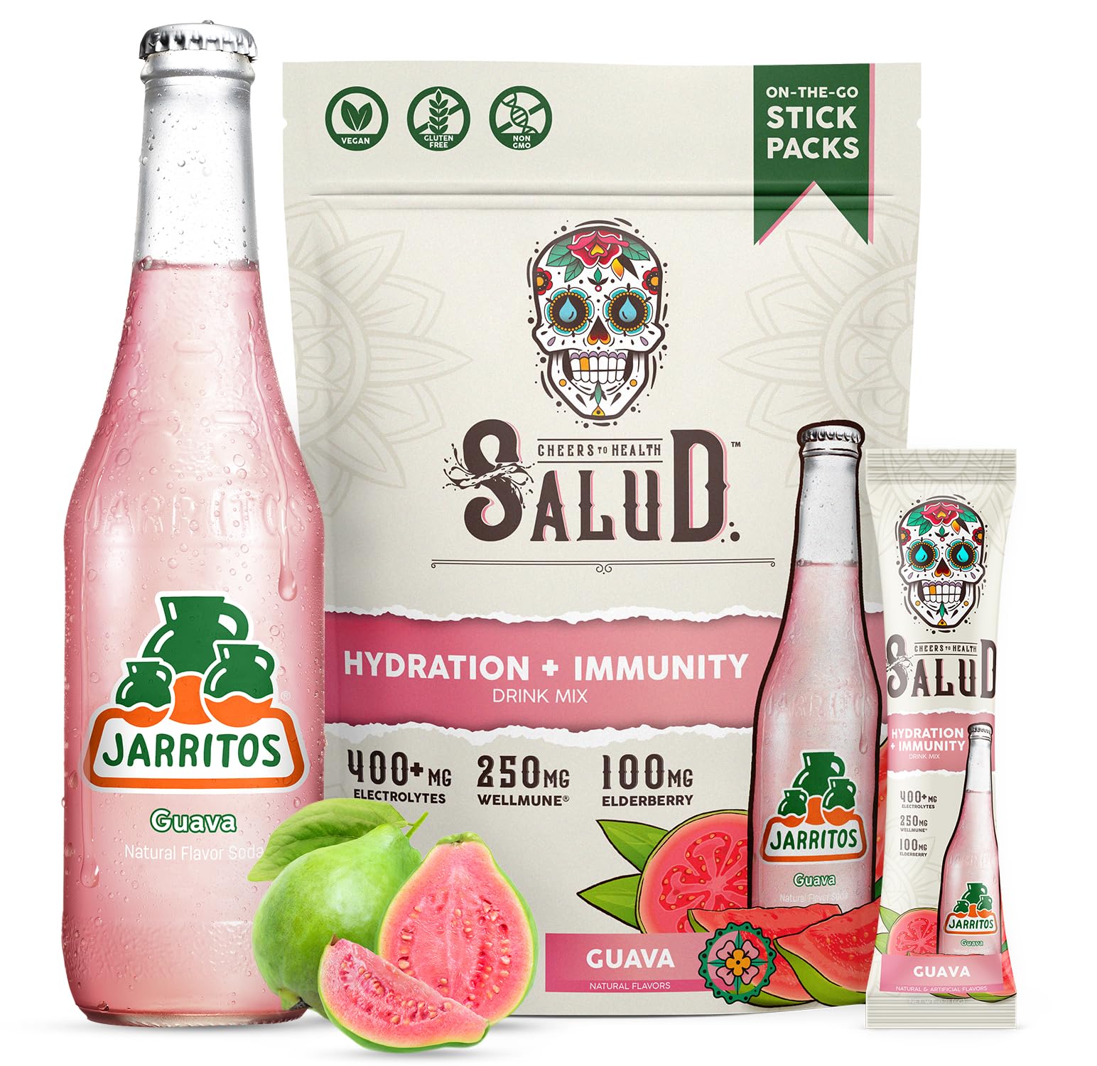 Taste Salud front packaging showing guava sticks and brand benefit
