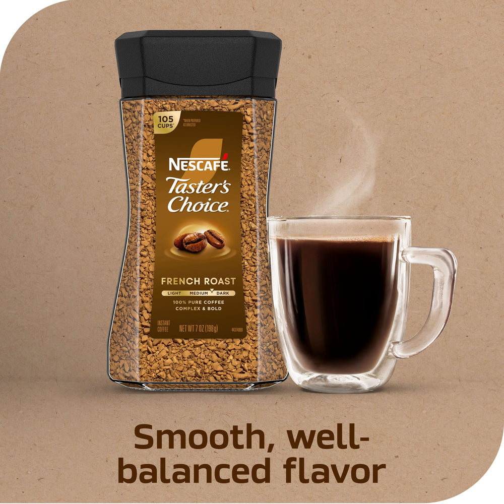 NESCAFÉ Taster's Choice pouring hot water into mug for quick brew