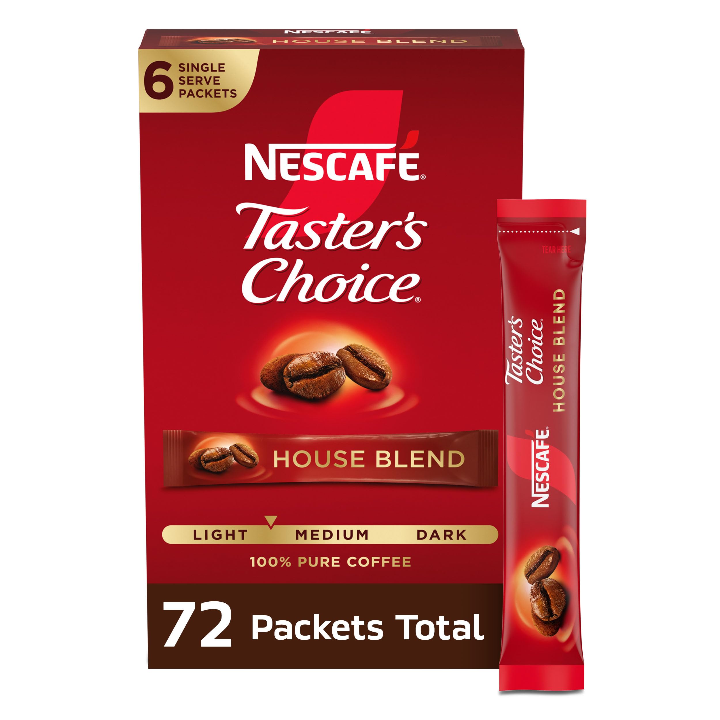 NESCAFÉ Taster's Choice front packaging showing product and convenience