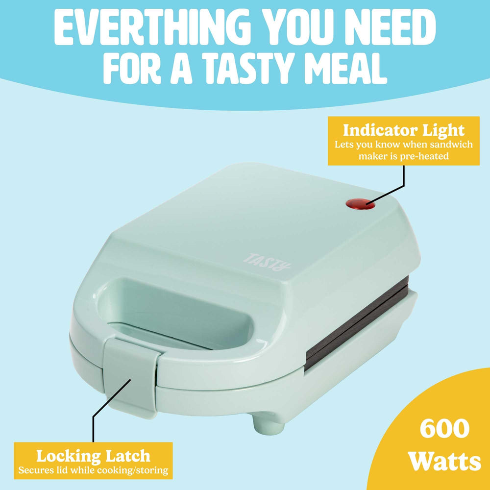 Tasty sandwich maker producing golden grilled cheese illustrating consistent browning benefit