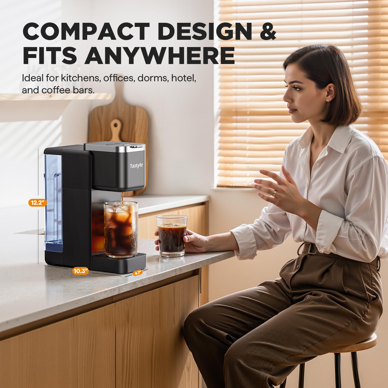 Tastyle placed in a kitchen setting illustrating small-footprint convenience