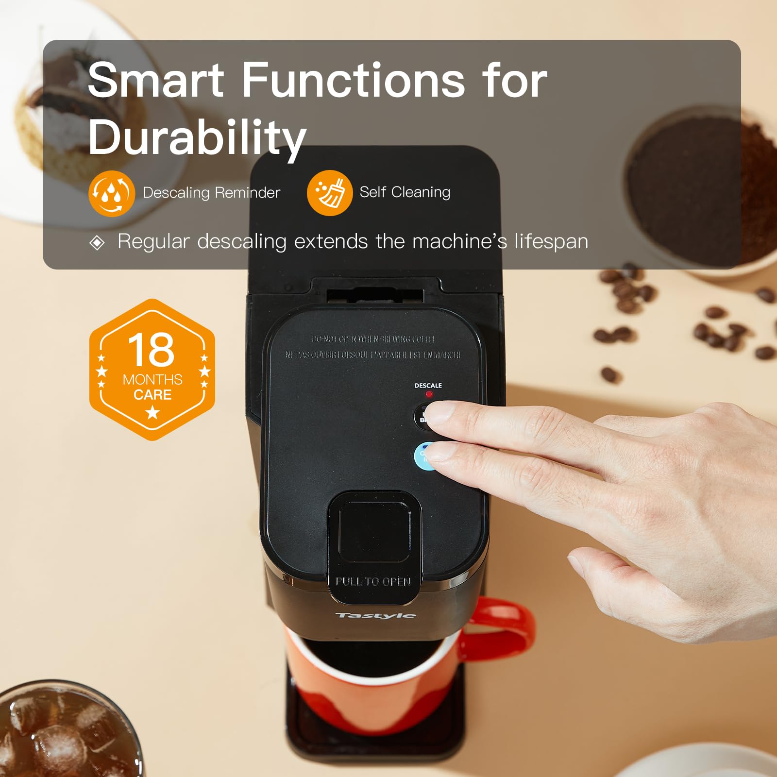 Tastyle mini detachable parts arranged for dishwasher cleaning and easy maintenance