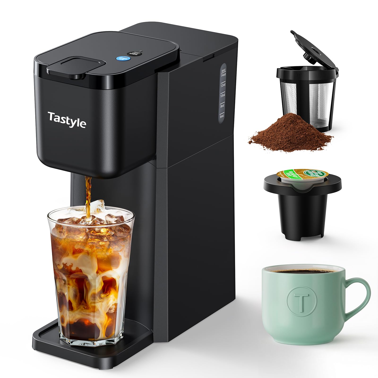 Tastyle mini front view showing compact design and quick brewing convenience